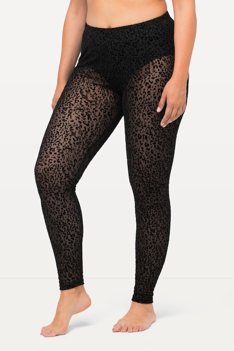 Strumpf-Leggings, Mesh, Leomuster