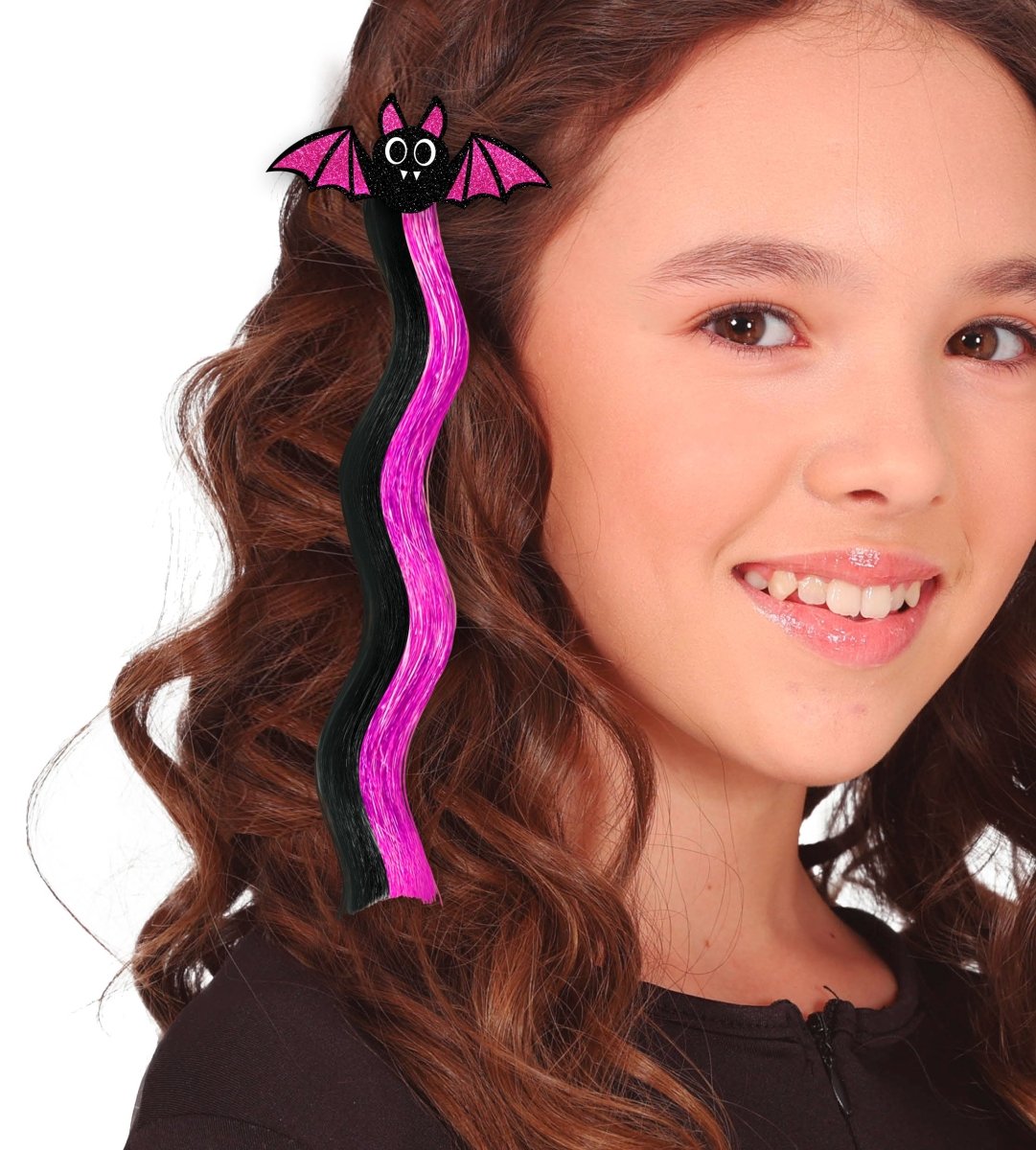 Vleermuis Hair Extension Zwart Paars 40cm