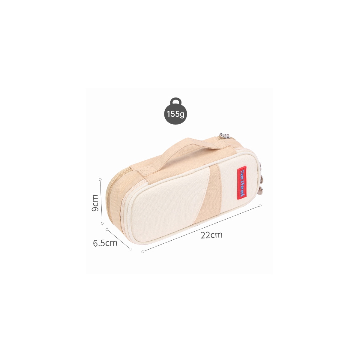 Penneveske med stor kapasitet Beige