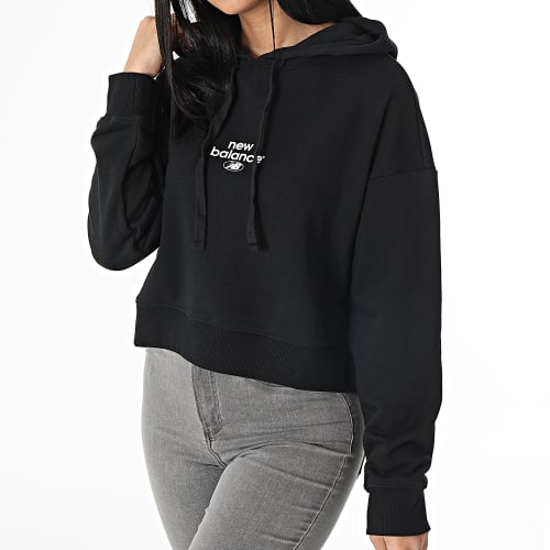 Sweat Capuche Crop Femme WT31509 Noir