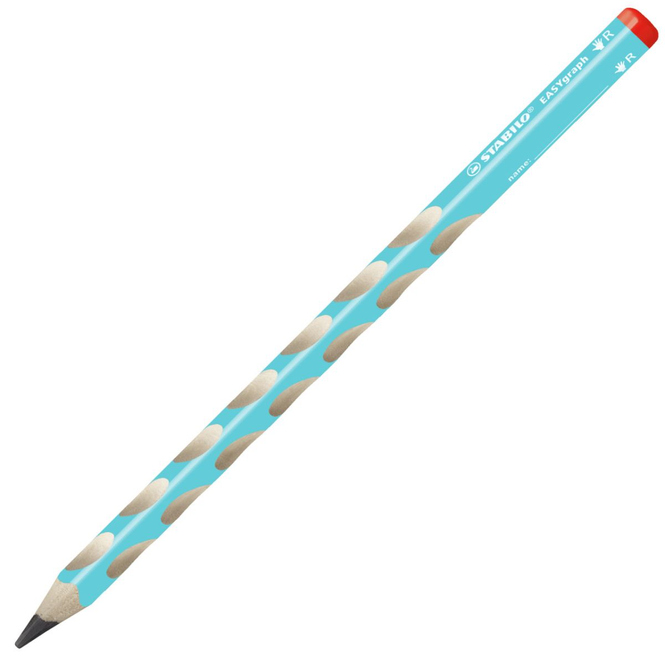 EASYgraph - Start - Dreikant-Bleistift für Rechtshänder - blau - 2 Stück