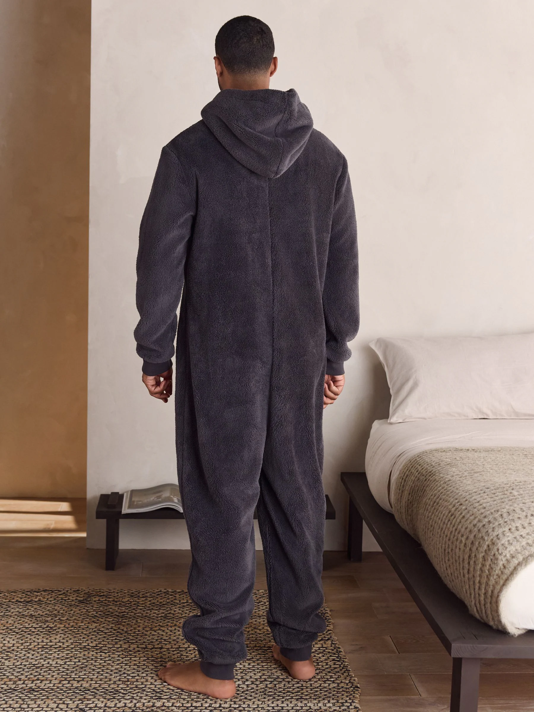 Leisteen grijs - Borg Fleece Onesie