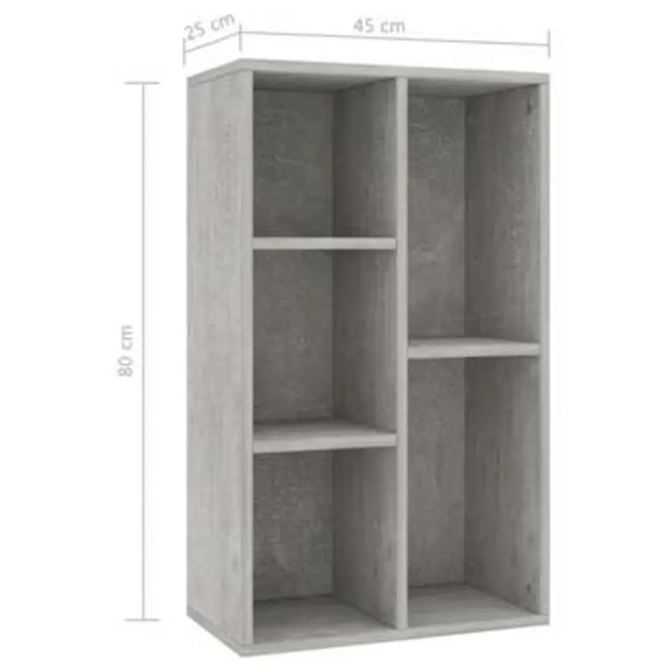 vidaXL - Boekenkast - Grijs - Bewerkt hout