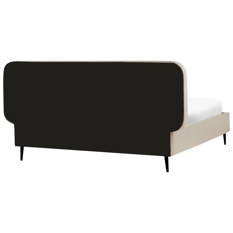 BRIN - Tweepersoonsbed - Taupe - 160 x 200 cm - Fluweel