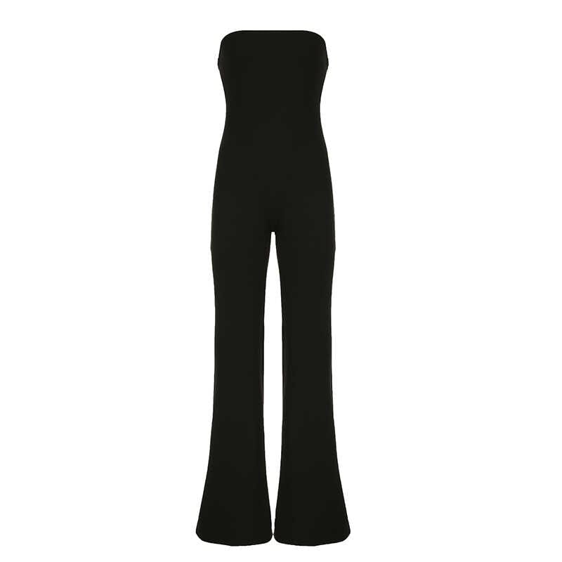 Amyway - Strapless effen uitlopende jumpsuit
