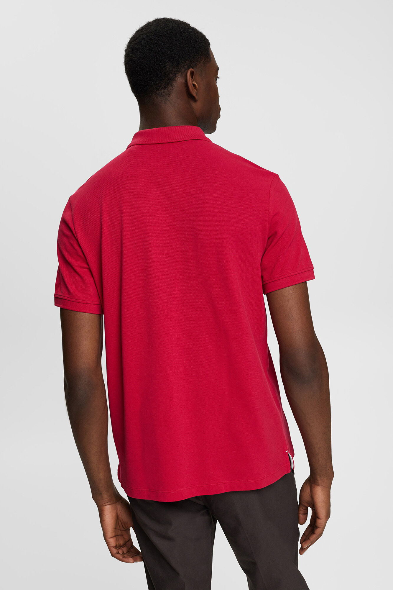 Camisa polo básica em piqué de algodão - Vermelha