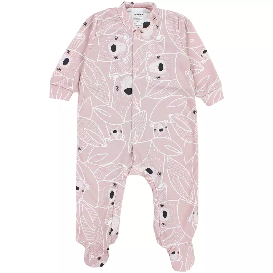 TupTam Baby Mädchen Schlafstrampler mit Fuß 3er Pack rosaweiß