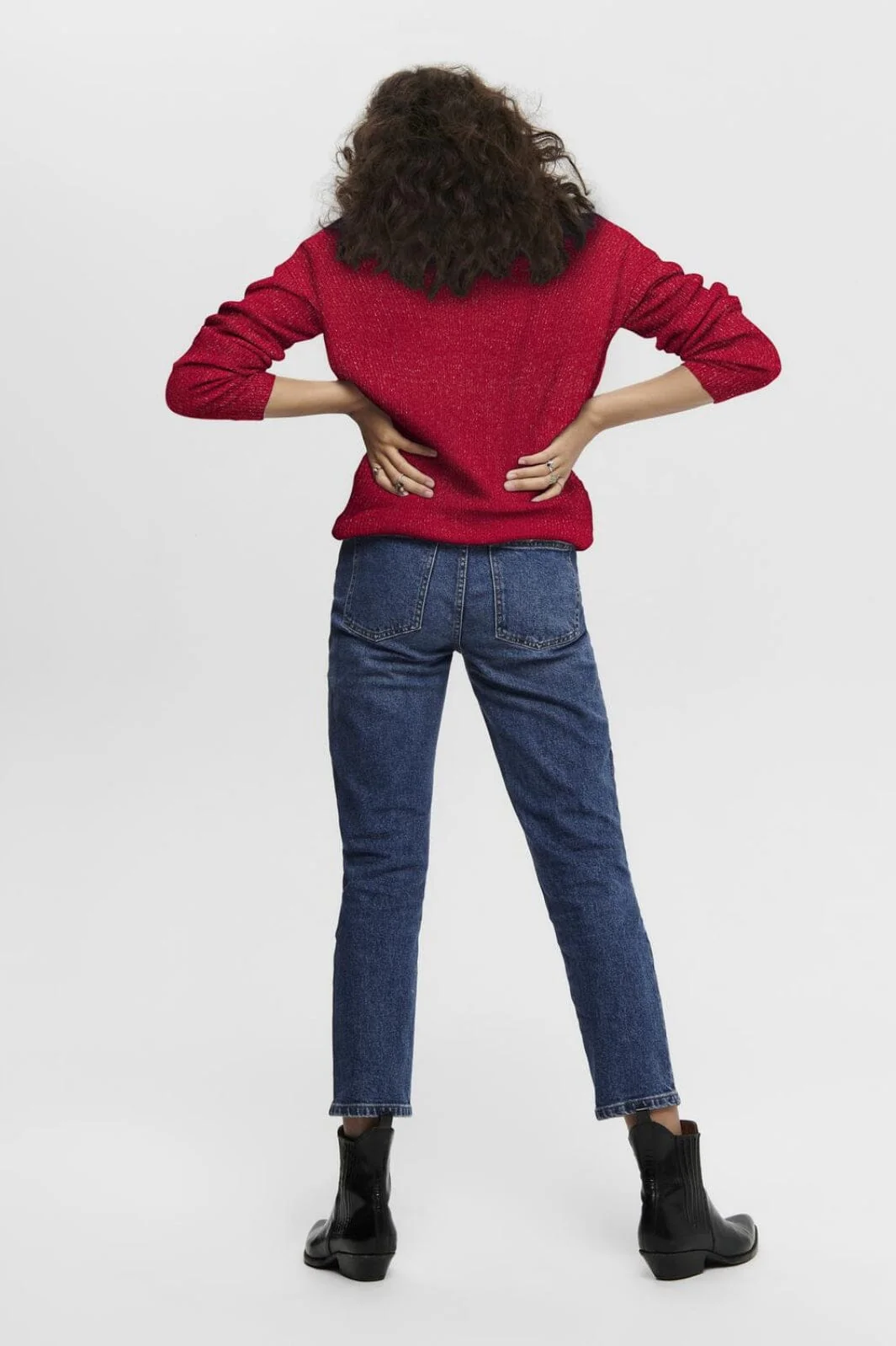 Only Onlcamilla V-Neck L/S Pullover Knt 4546514 true red melange