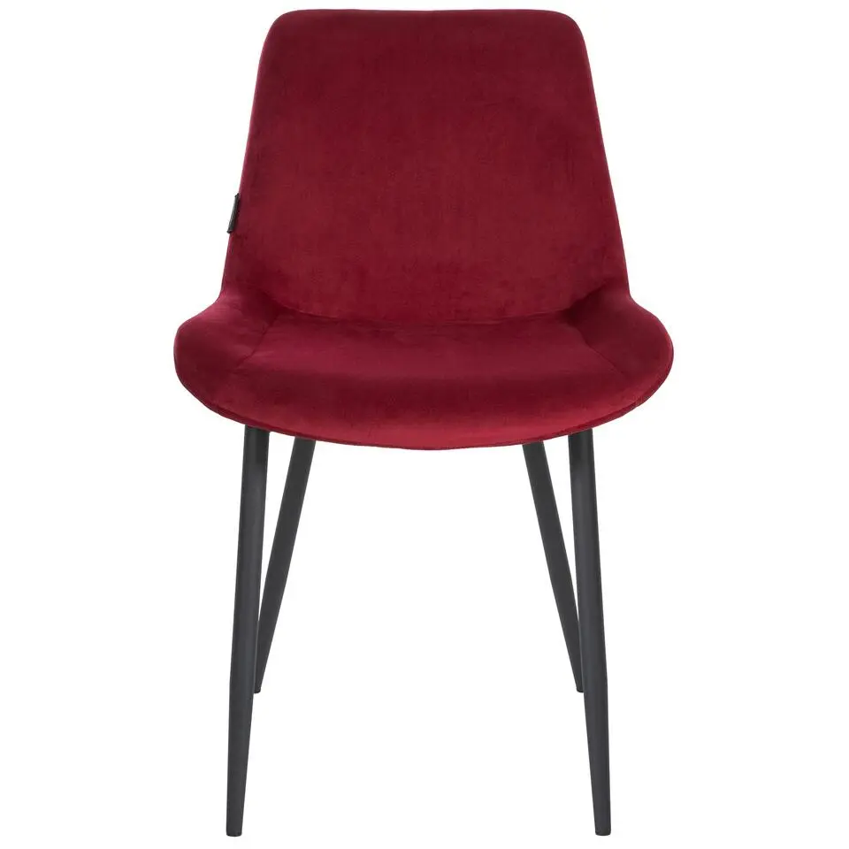 CLP Eetkamerstoel Victoria zwart Frame - Fluweel - rood