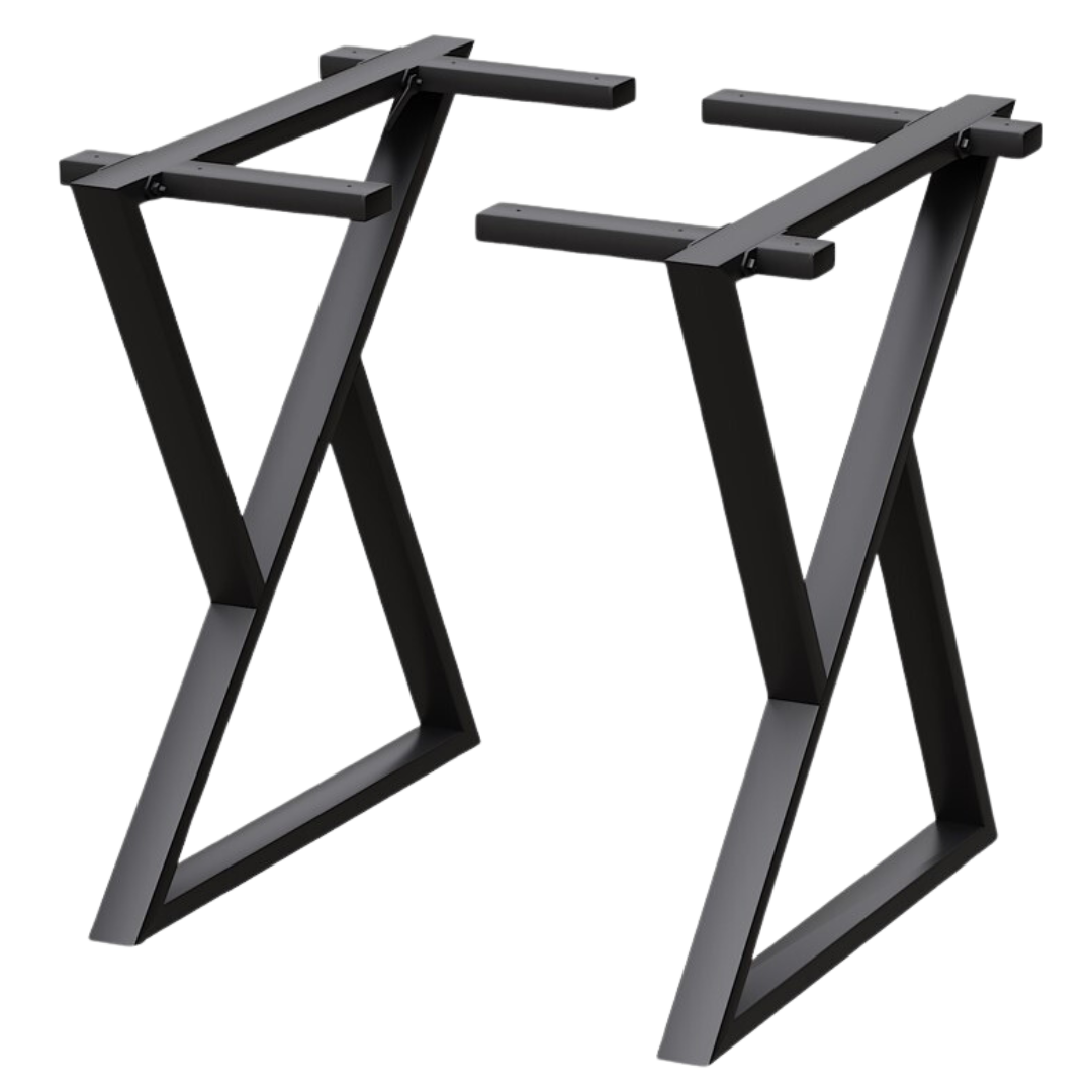 holz4home® Doppel-Dreieck Tischgestell Metall schwarz – 1 Paar (2 Stück)