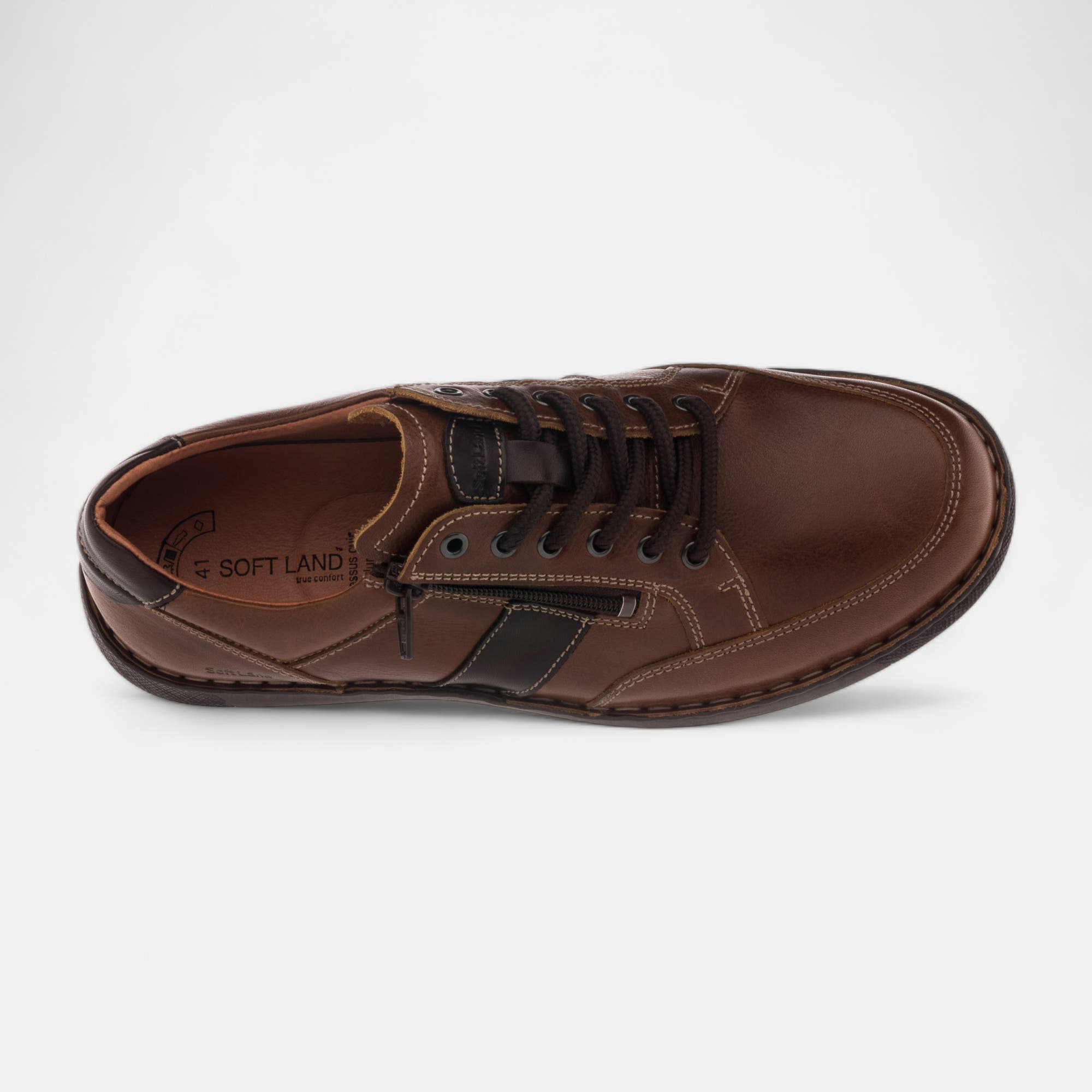 Derbies pieds sensibles Homme en cuir cognac