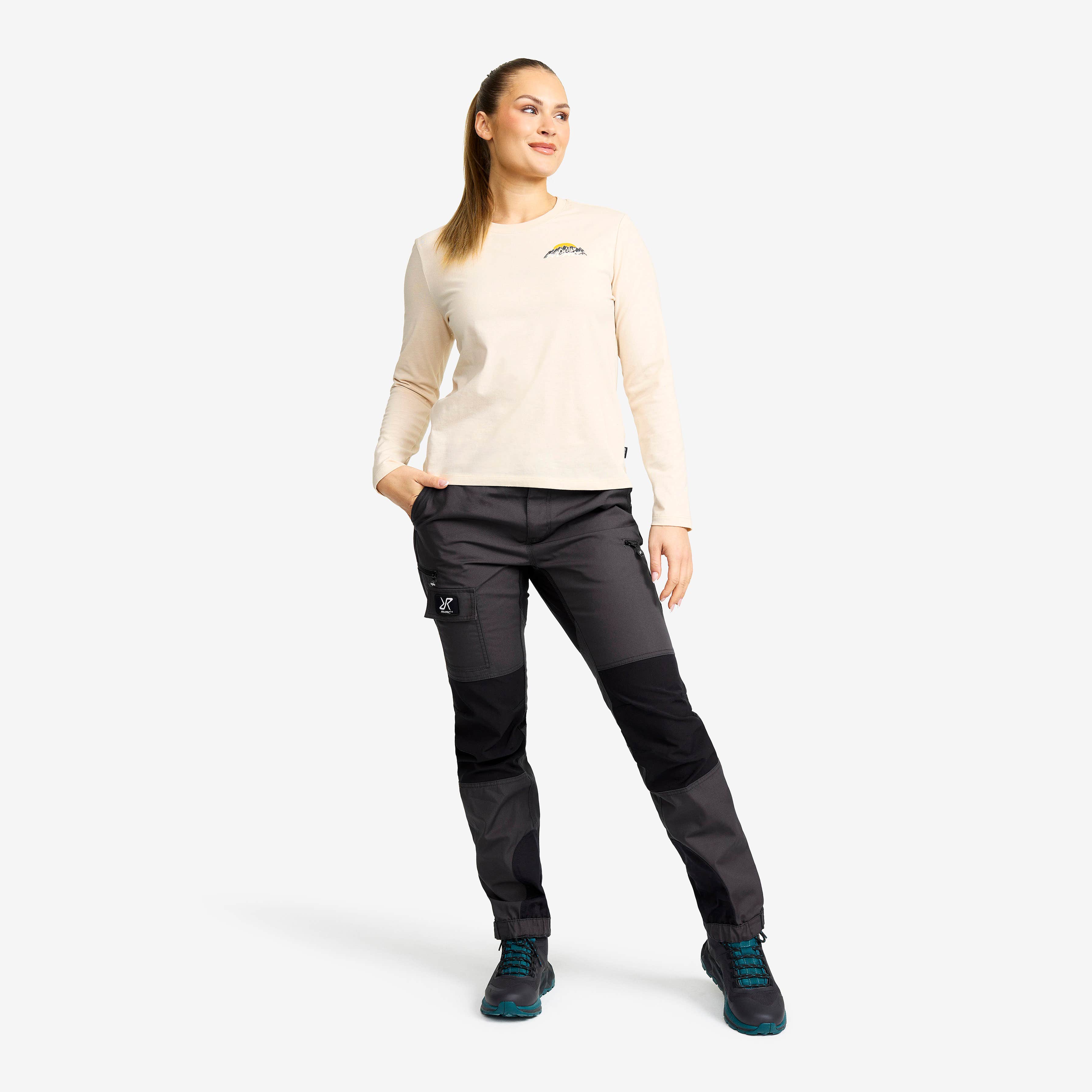 Easy Mountain Long-sleeved T-shirt Dame Oatmeal