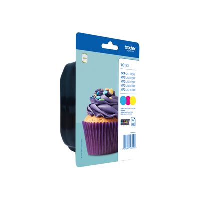 Brother LC123 - Pack de 3 - cyan, magenta, jaune - cartouche d'encre originale