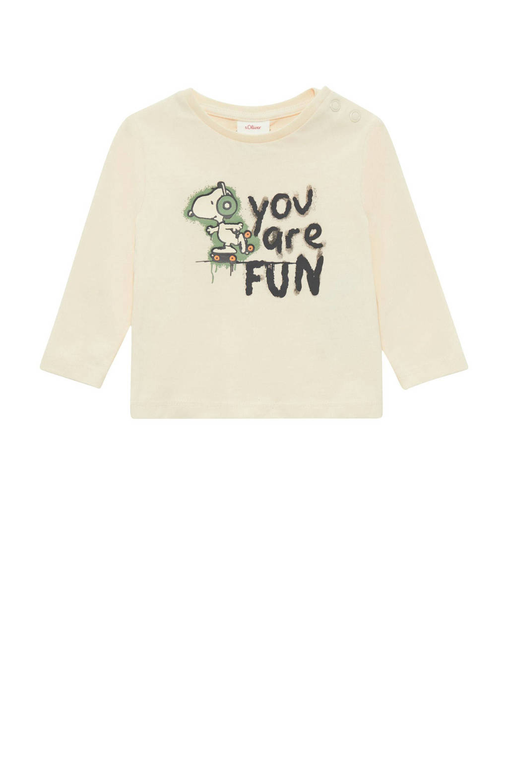 s.Oliver baby longsleeve met tekst ecru