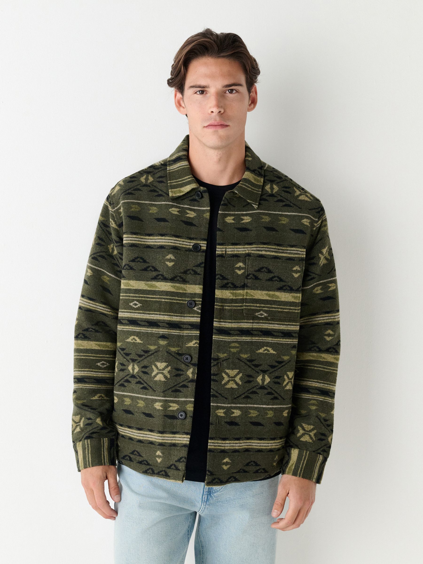 Groen - Navajo Style Borg Lined Shacket