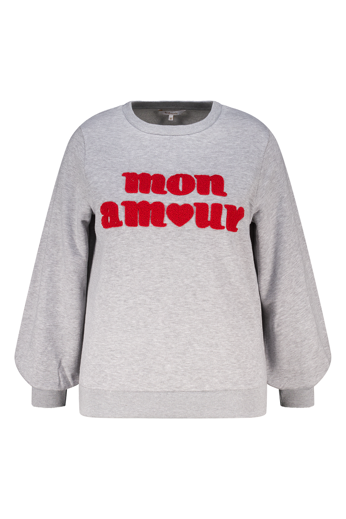 Sweater met tekst light grey melange