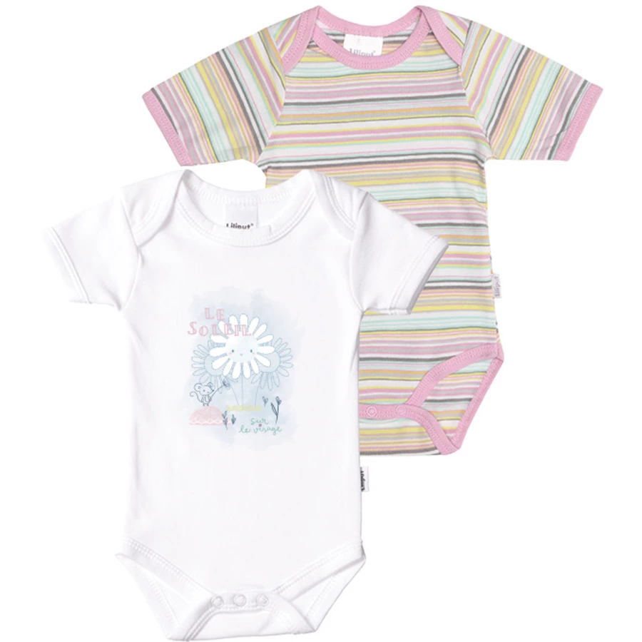 Liliput Kurzarmbody 2er-Pack rosa und weiß