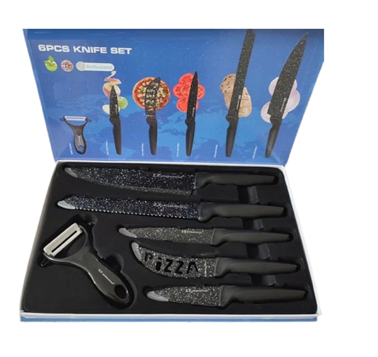 6-Teilig Messerset schwarz
