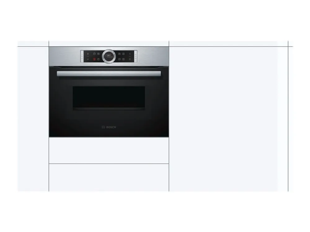 Bosch Serie | 8 CMG633BS1 - Kombinationsovn - til indbygning - niche - bredde: 56 cm - dybde: 55 cm - højde: 45 cm - med selv-rengøring - inox