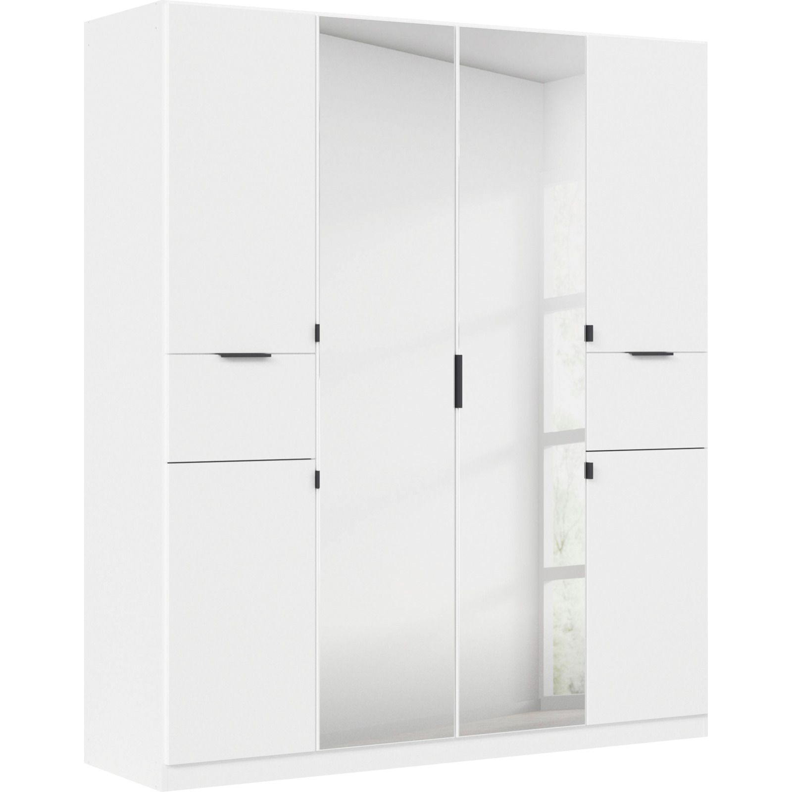 Drehtürenschrank Ticao, Dekor, 181 x 210 x 54 cm, mit Spiegel