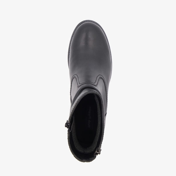 Hush Puppies leren dames enkellaarsjes zwart