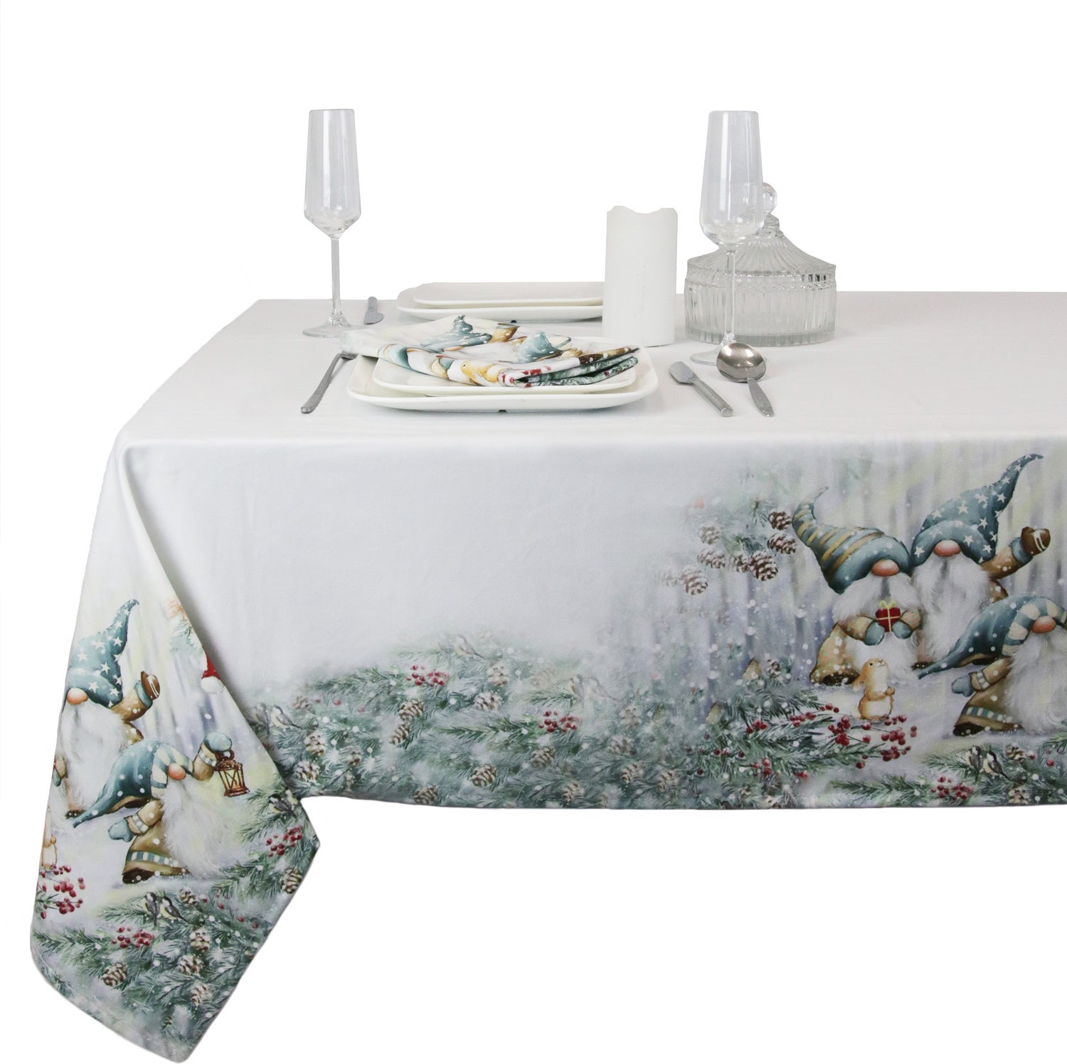 Unique Living tafelkleed Filip wit 140 x 250 cm
