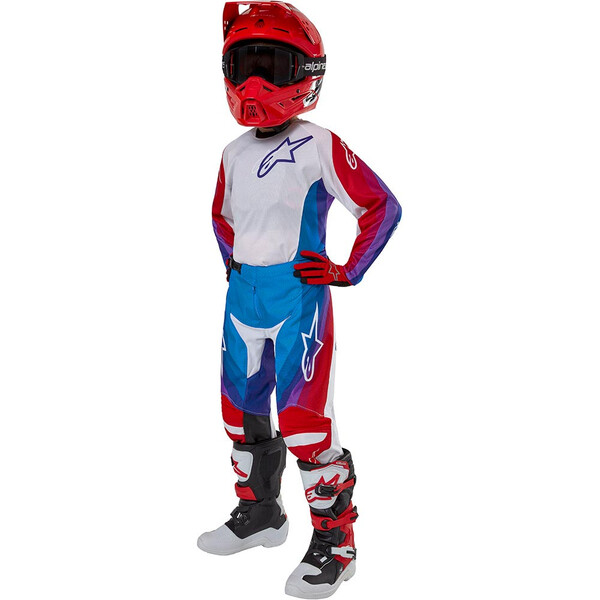 Alpinestars - Pantalon enfant Youth Racer Pneuma Blanc / Bleu / Rouge