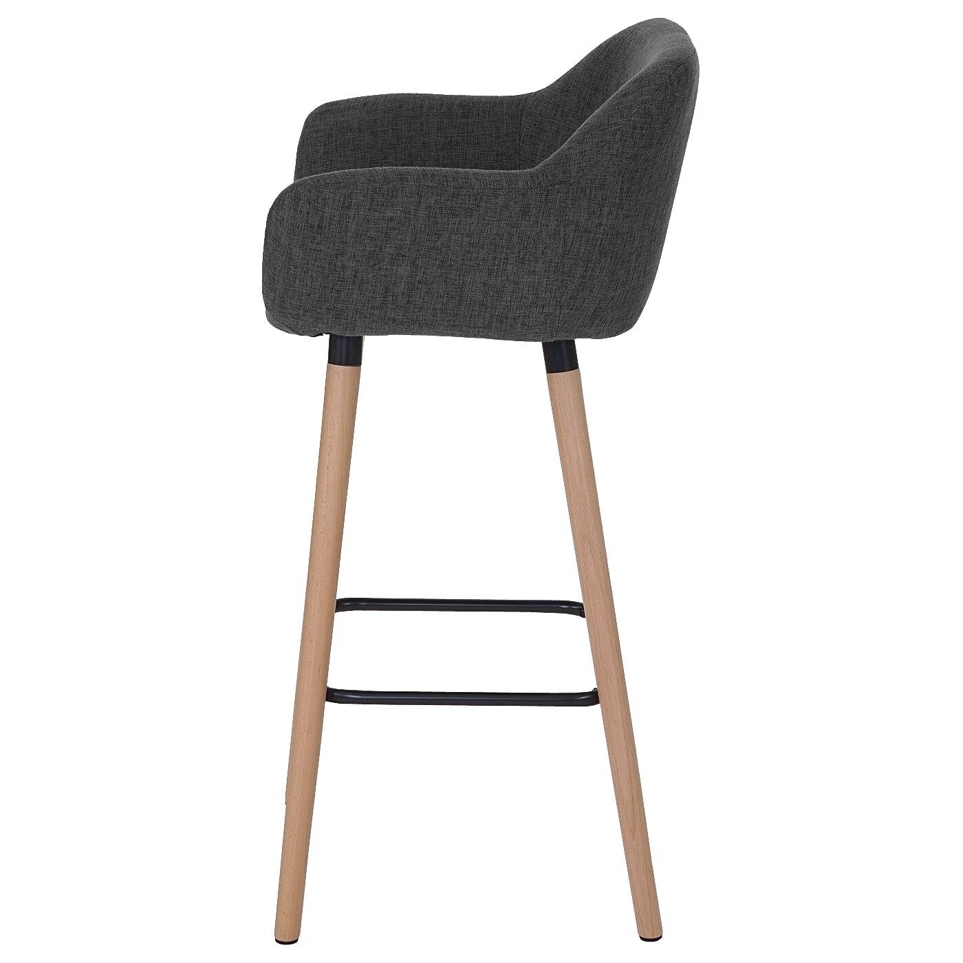 Barhocker Vaasa T381, Barstuhl Tresenhocker MVG-zertifiziert ~ Textil, dunkelgrau