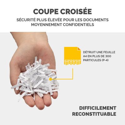 Fellowes Powershred LX25 - Destructeur de documents coupe croisée - 6 feuilles - Corbeille 11,5 litres