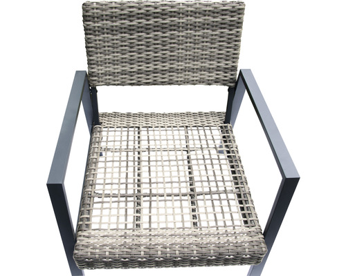 Garden Place polyrattan tuinmeubelset, 4-zits, 4-delig, inclusief tafel (90 x 50 x 43,5 cm) en kussens, antracietbruin