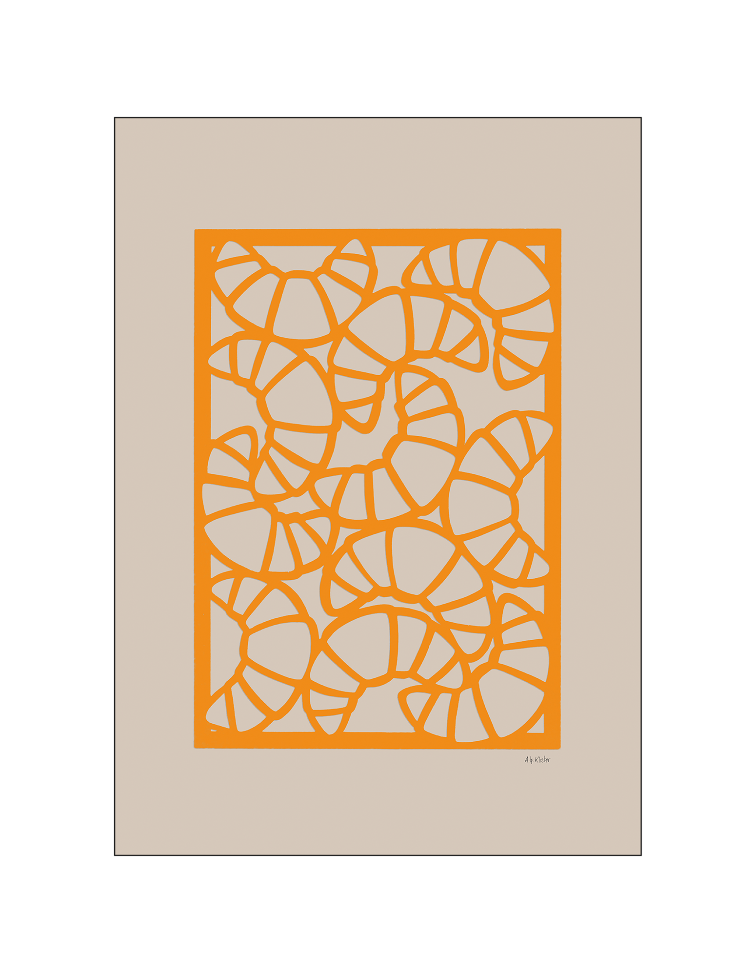 Plakat Croissants 50 x 70 | Annemette Glud Kloster. | Burned Orange | Poster and Frame