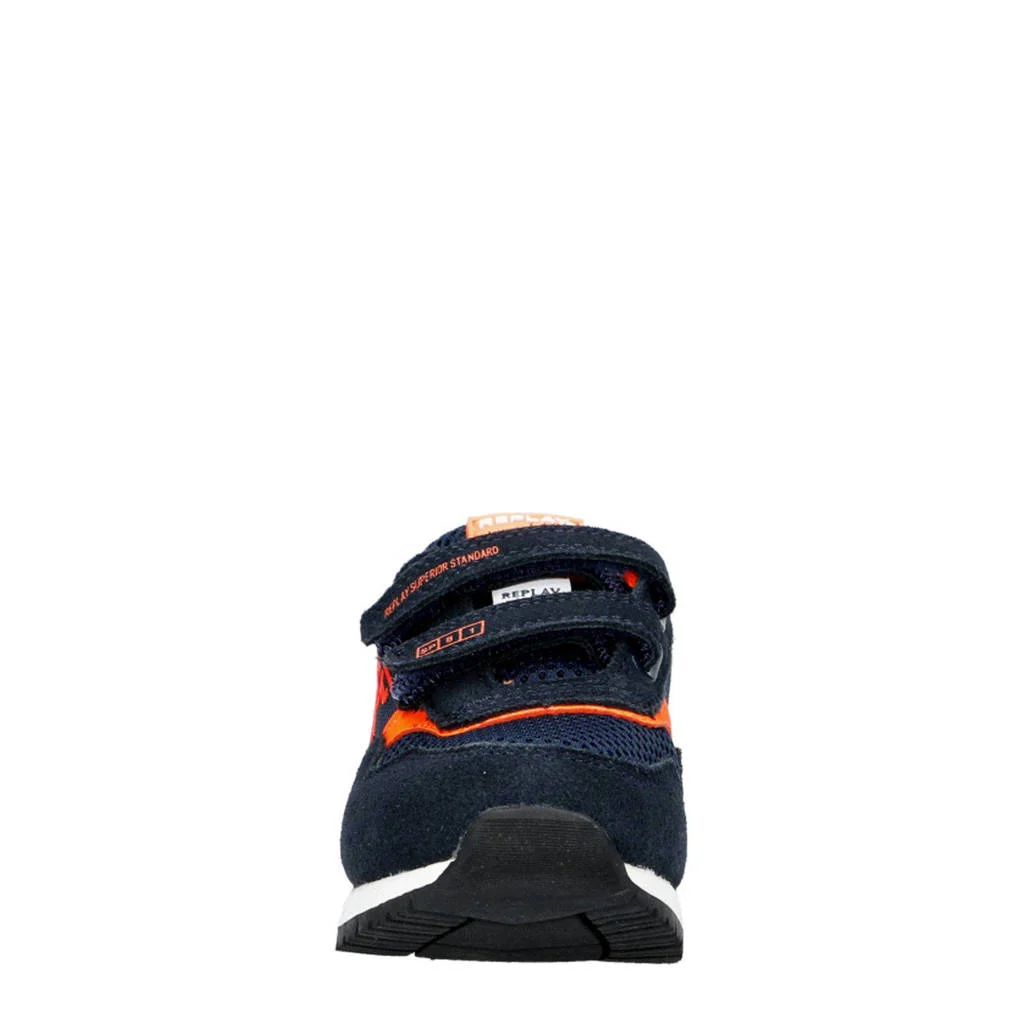 REPLAY Shoot kid 6sneakers suède donkerblauw/oranje