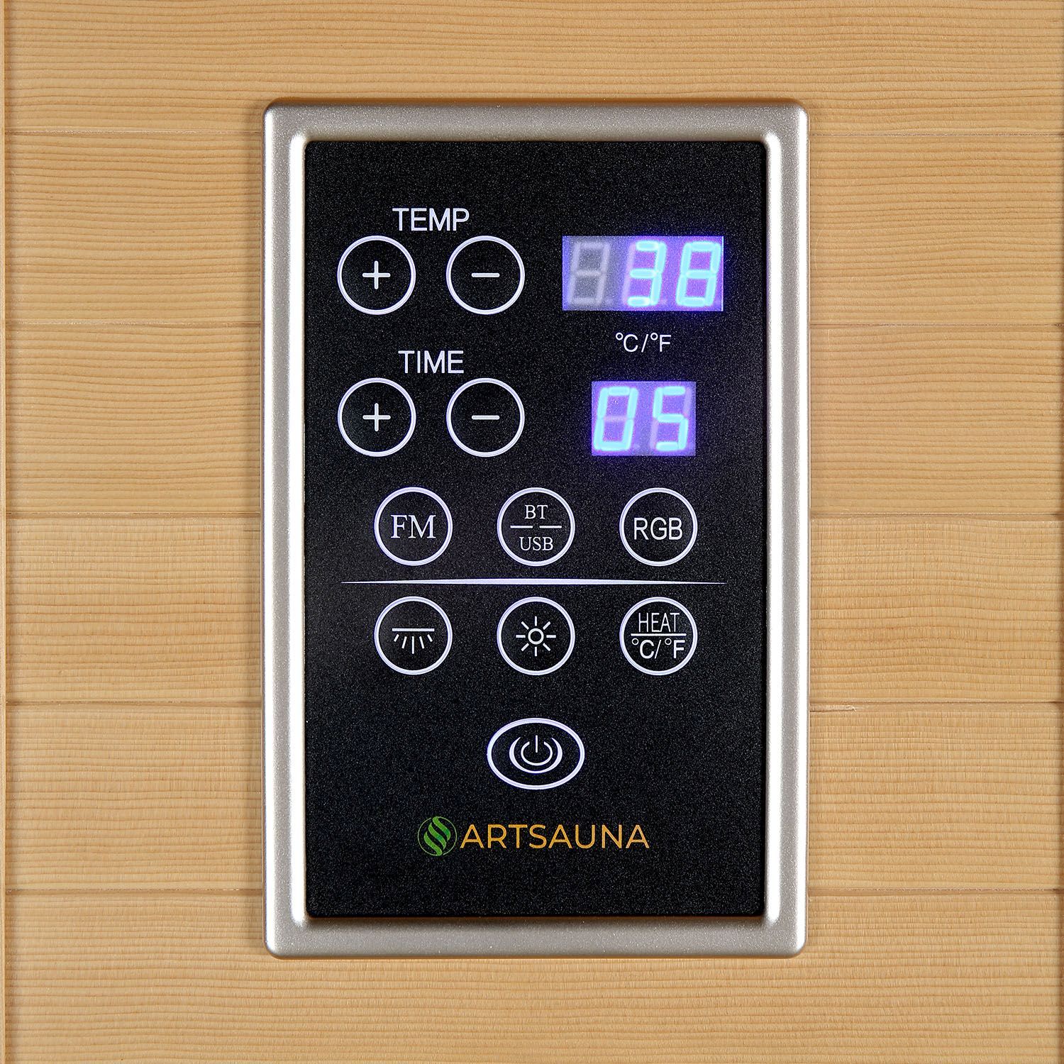 Artsauna Infrarotkabine Wärmekabine Oslo mit Vollspektrumstrahlern & Hemlockholz