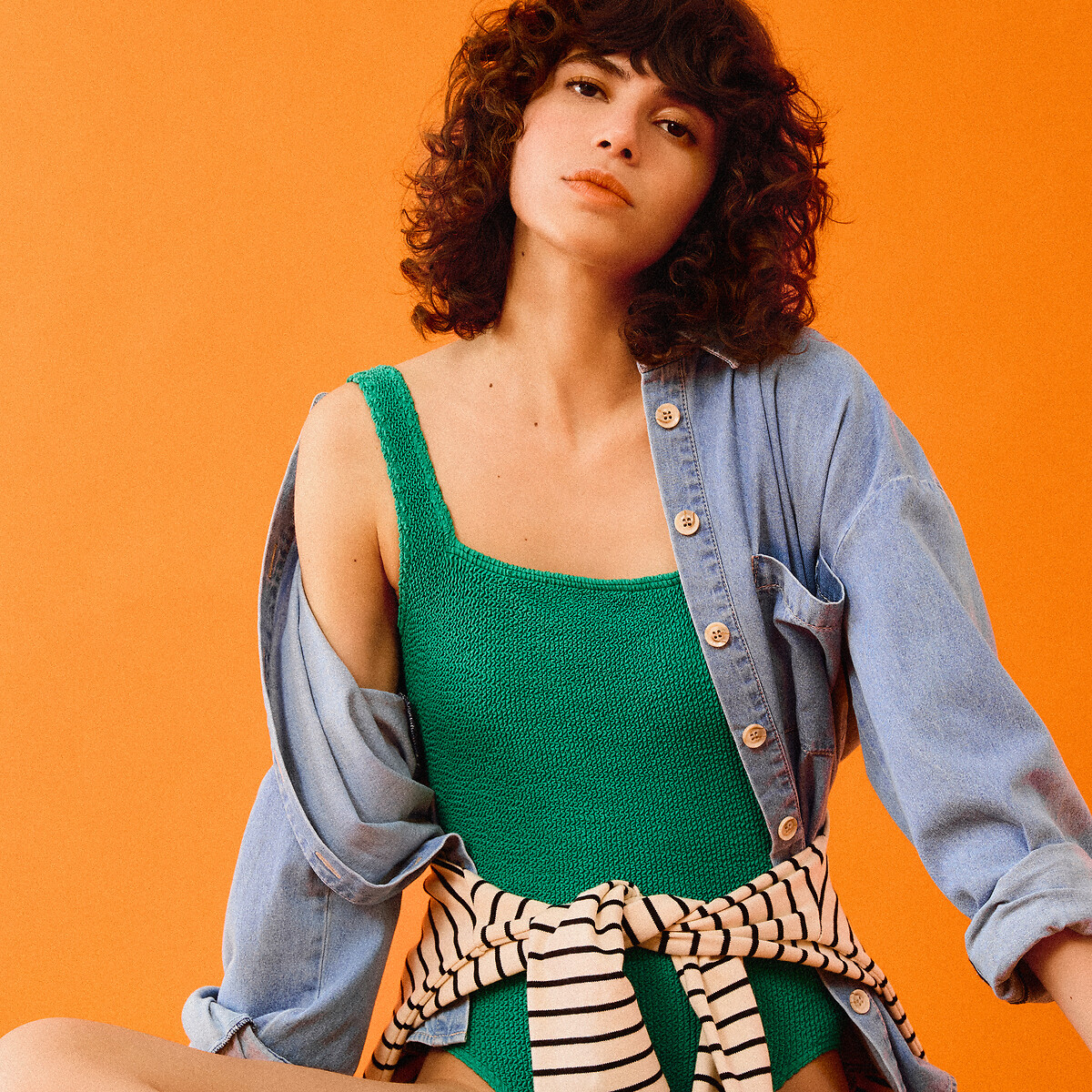 COLEÇÕES LA REDOUTE<br>Camisa jeans de manga comprida