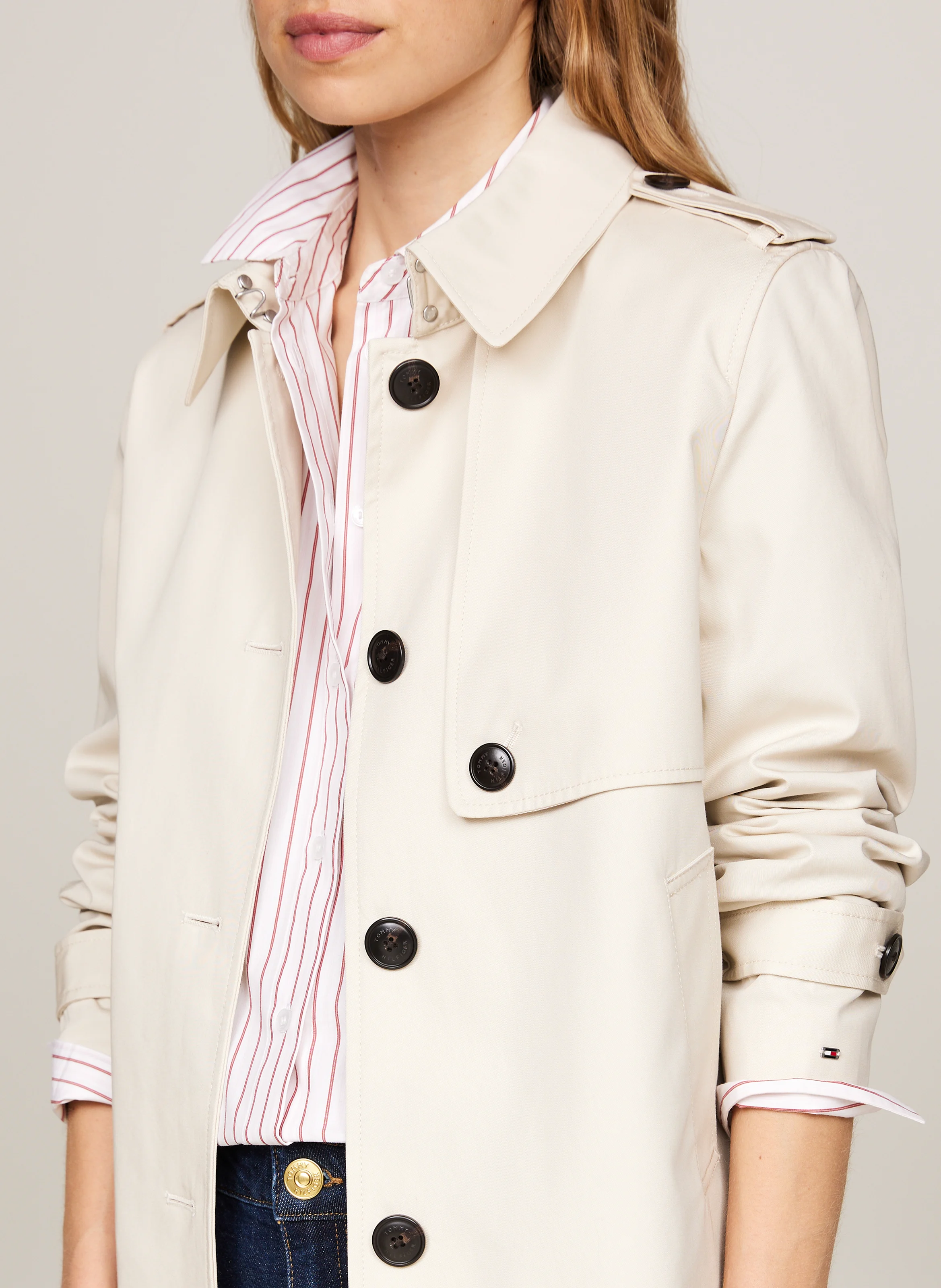 Trench court en coton bio | Beige