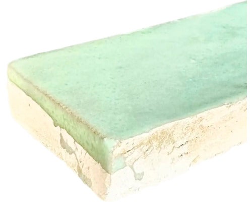 Handgemaakte tegel Zellige Bejmat 15 vert clair 5x15cm glanzend