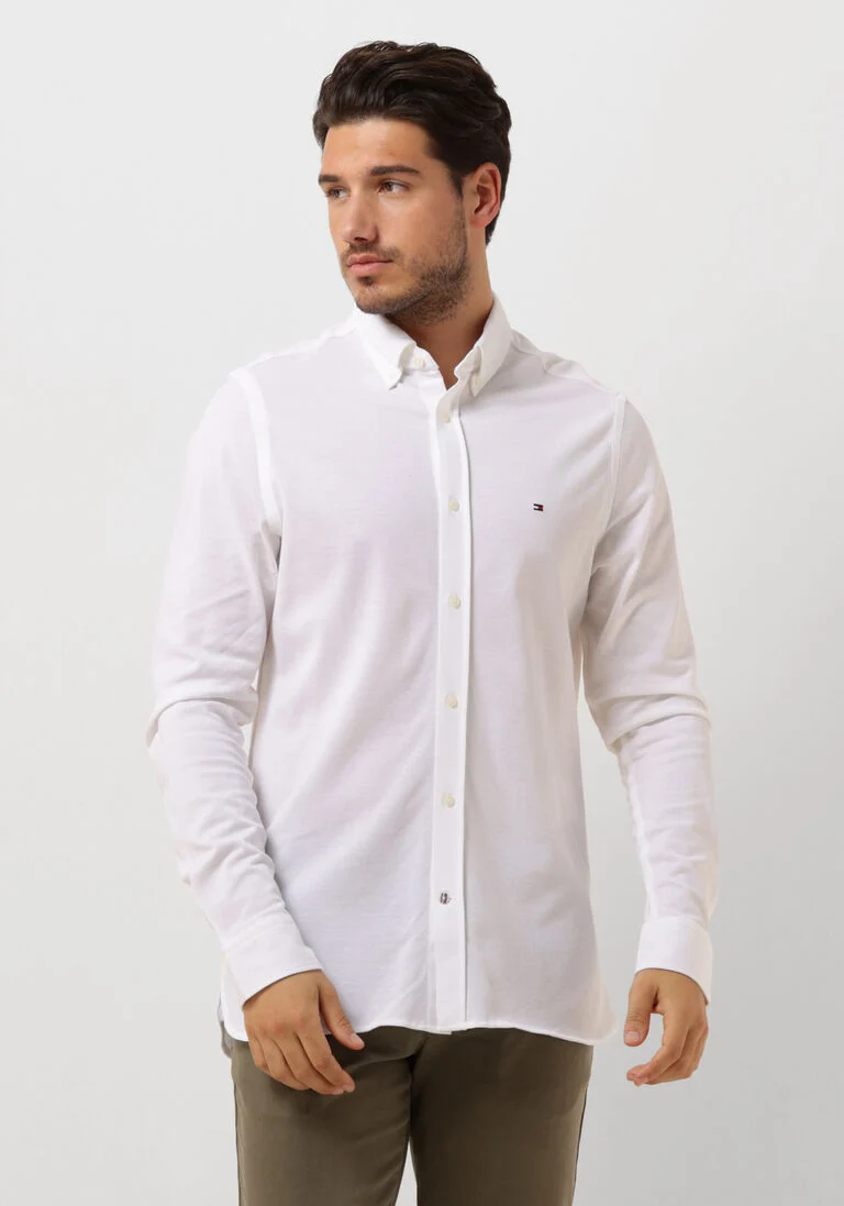 TOMMY HILFIGER witte tommy hilfiger klassiek overhemd 1985 knitted sf shirt