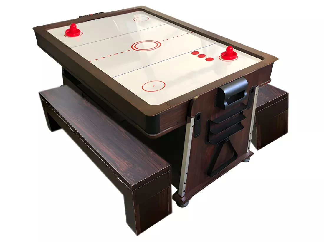 Table de Billard 7 pieds Multi-jeux vert Air Hockey + Table de Tennis – Stark avec Bancs