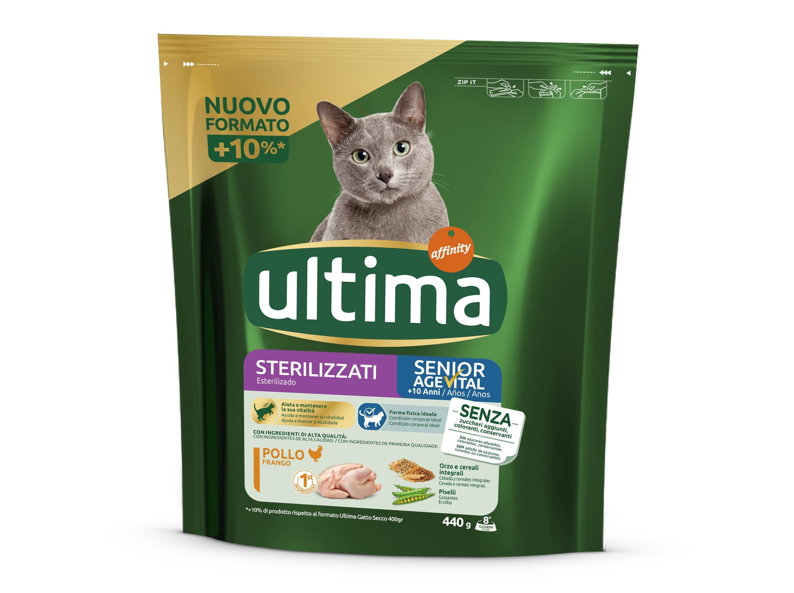RAÇÃO GATO ESTERILIZADO ULTIMA SENIOR 440G