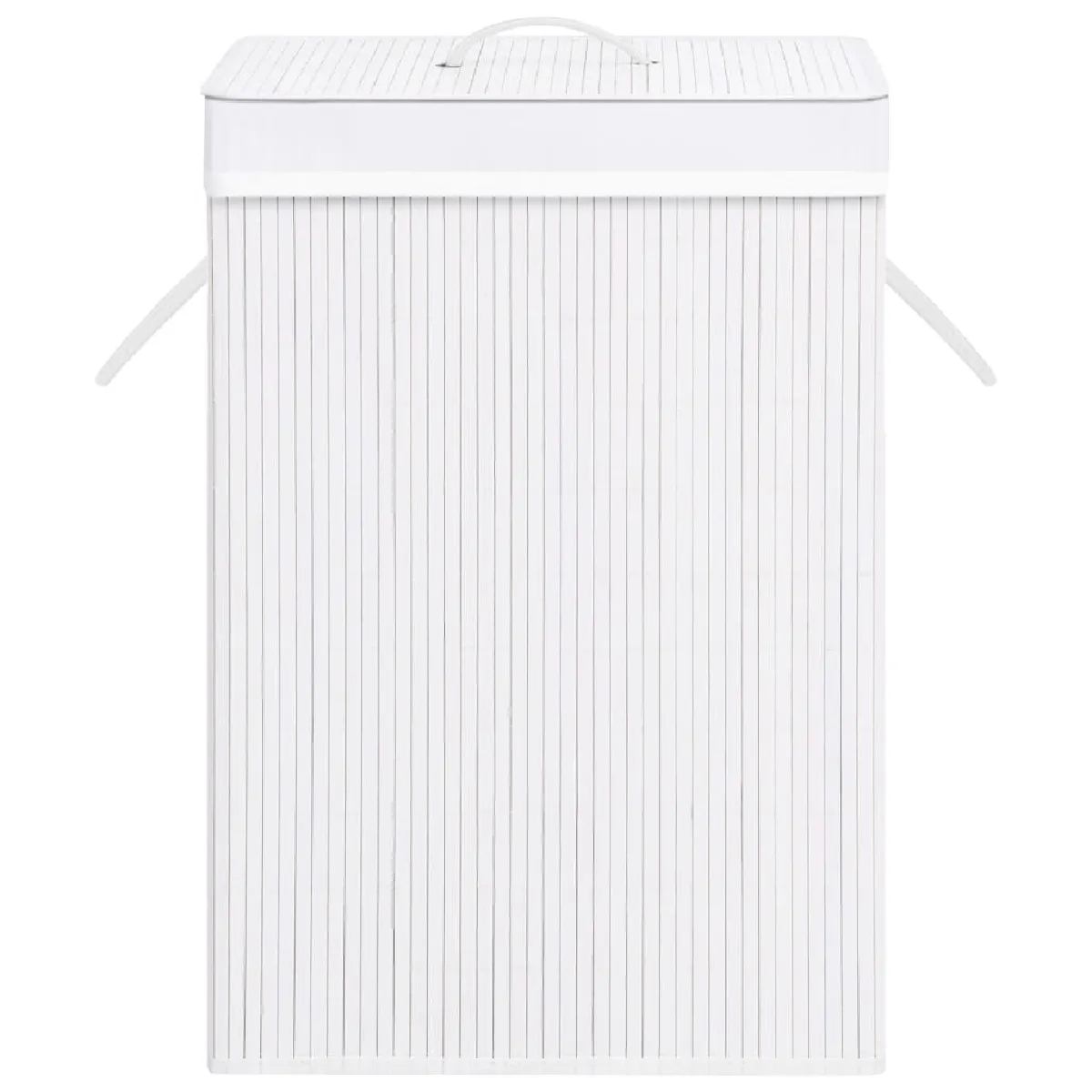 vidaXL Panier à linge bambou - Blanc