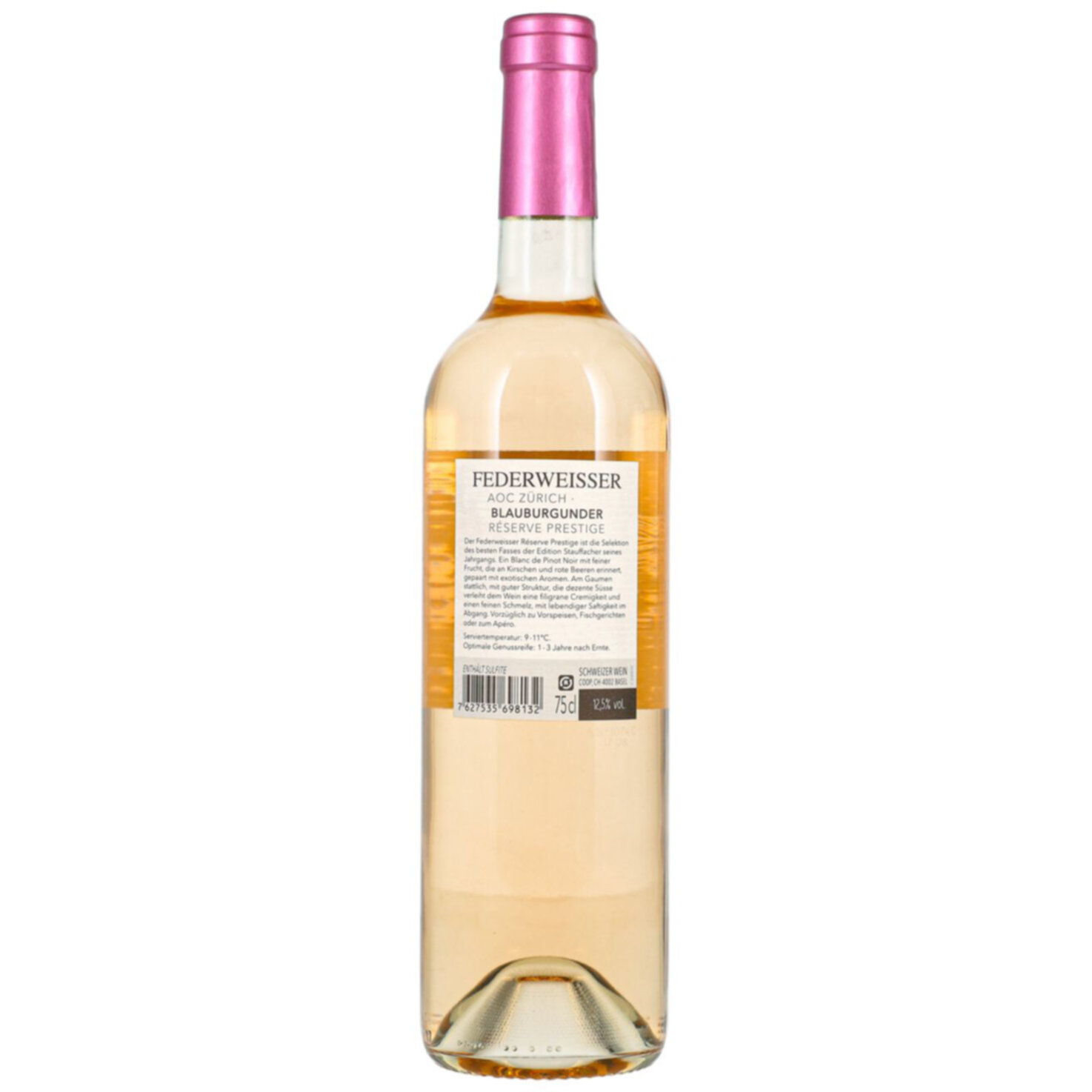 Zürich AOC Réserve Prestige Blauburgunder Federweisser Edition Stauffacher -75cl