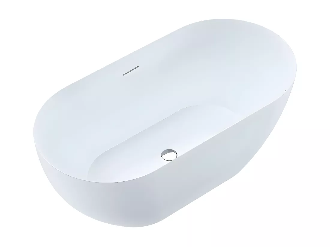 Baignoire îlot design ovale LISBON blanche 170 cm Mat