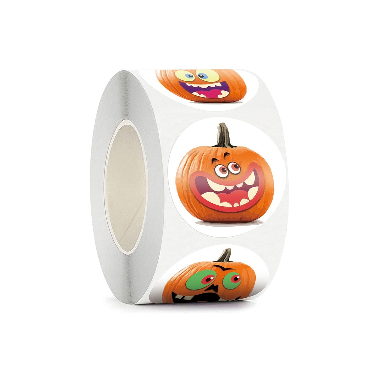 Halloween-klistremerker med gresskar 1 rull/500 stk Oransje