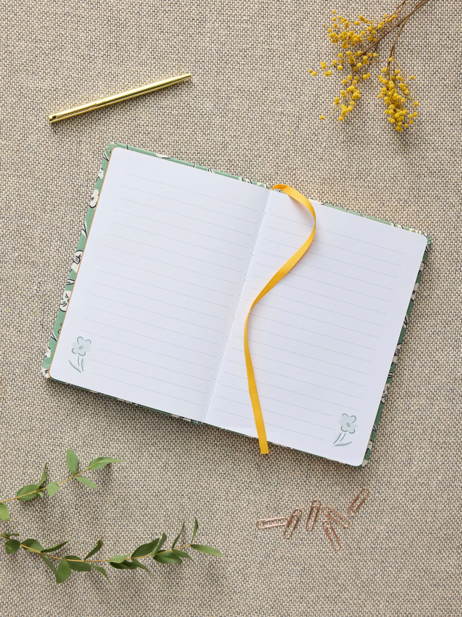 A5 notitieboek met bloemenprint