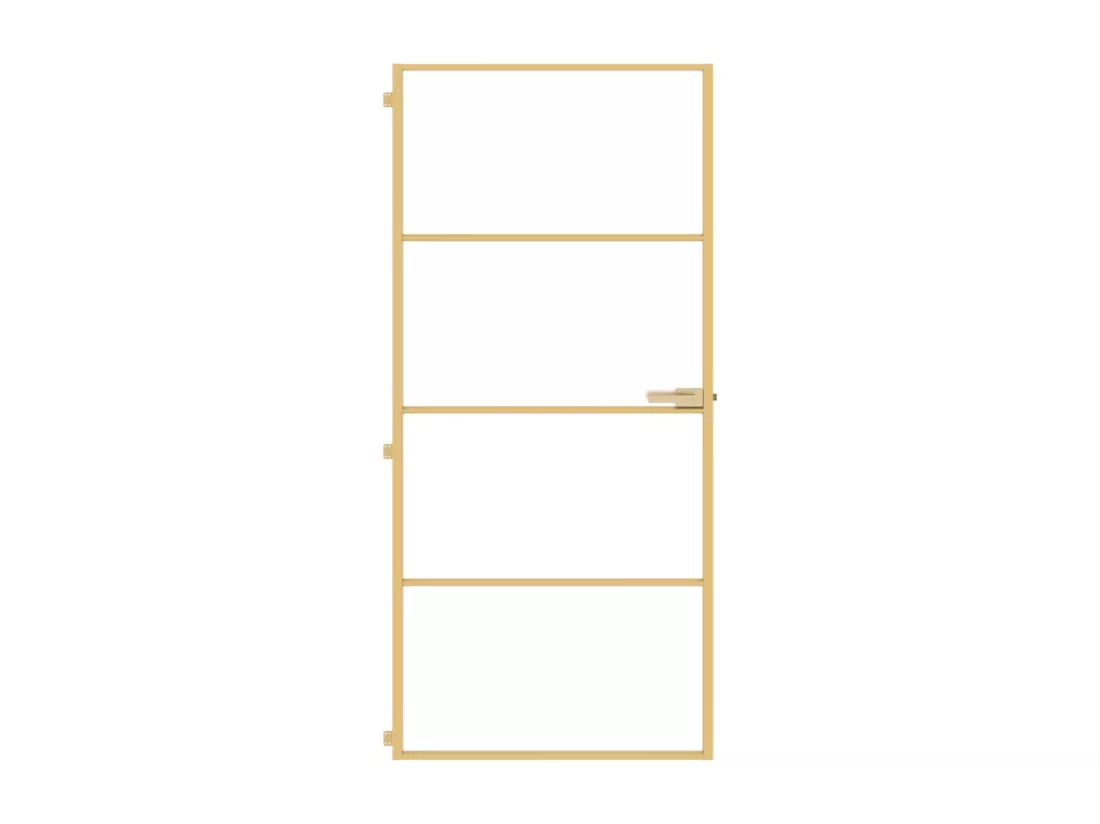 Porte intérieure mince doré 93x201,5 cm verre trempé aluminium