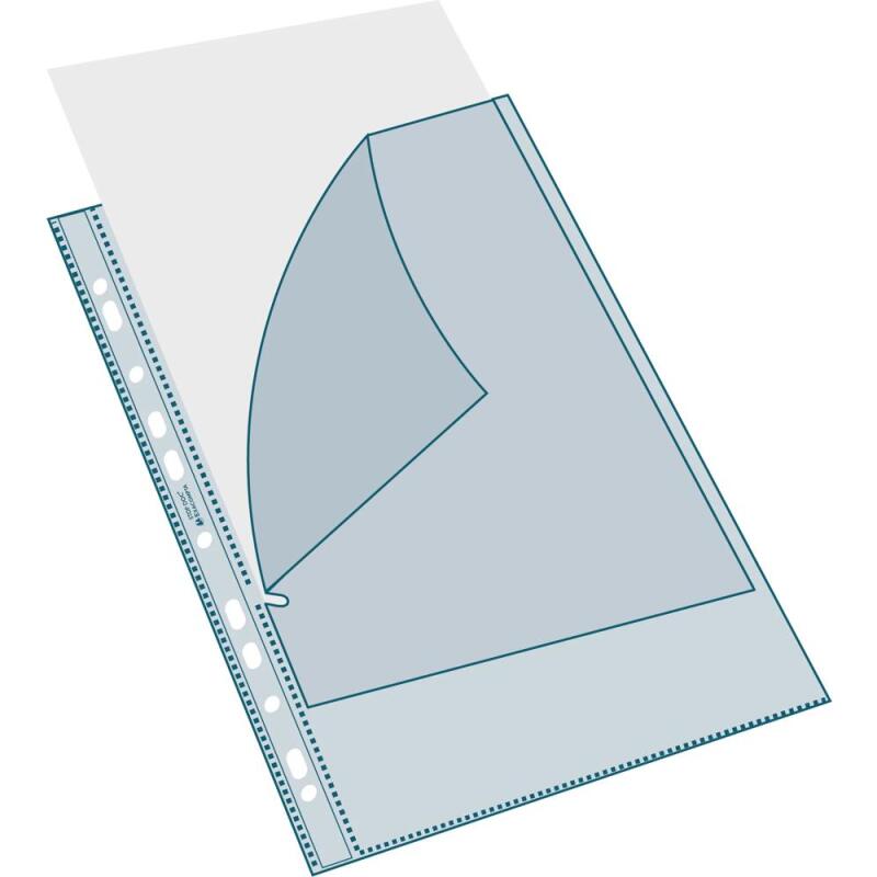 Sachet de 10 pochettes perforées Stop doc ouverture sur 2 côtés - polypropylène lisse 6/100e - A4
