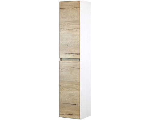 Evora hoge kast, eiken, wit hoogglans, 170x35 cm