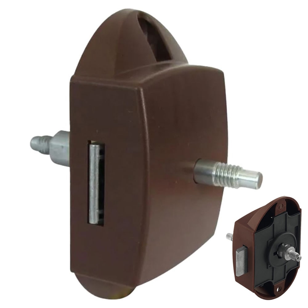 Serrure de porte 3 points marron