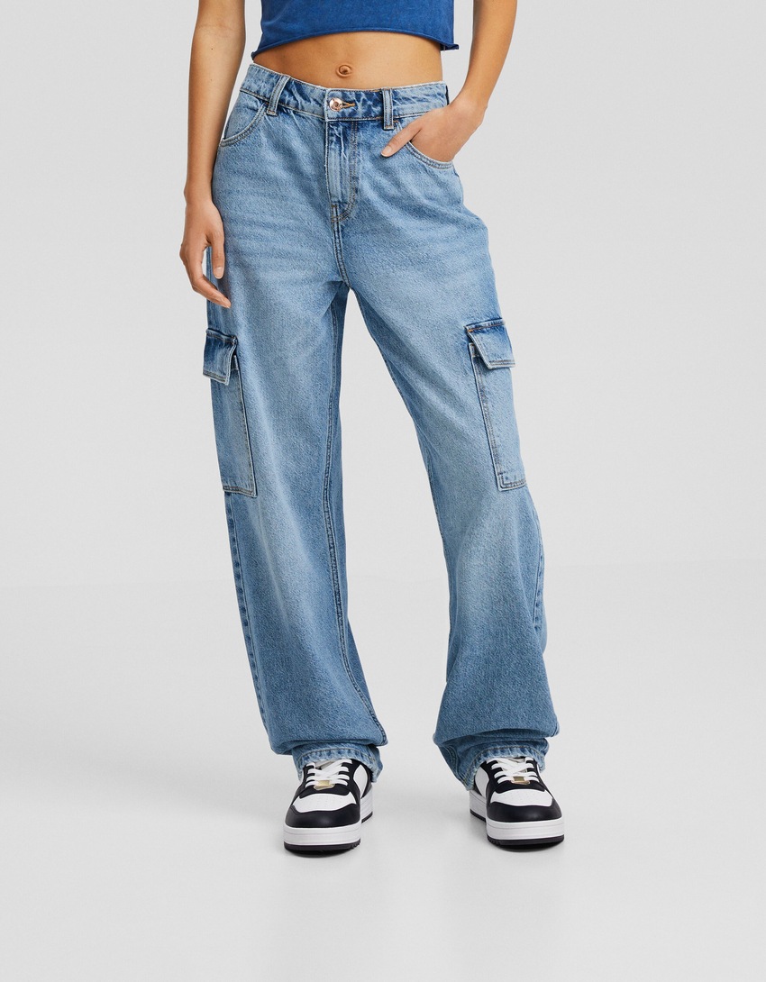 calça cargo reta