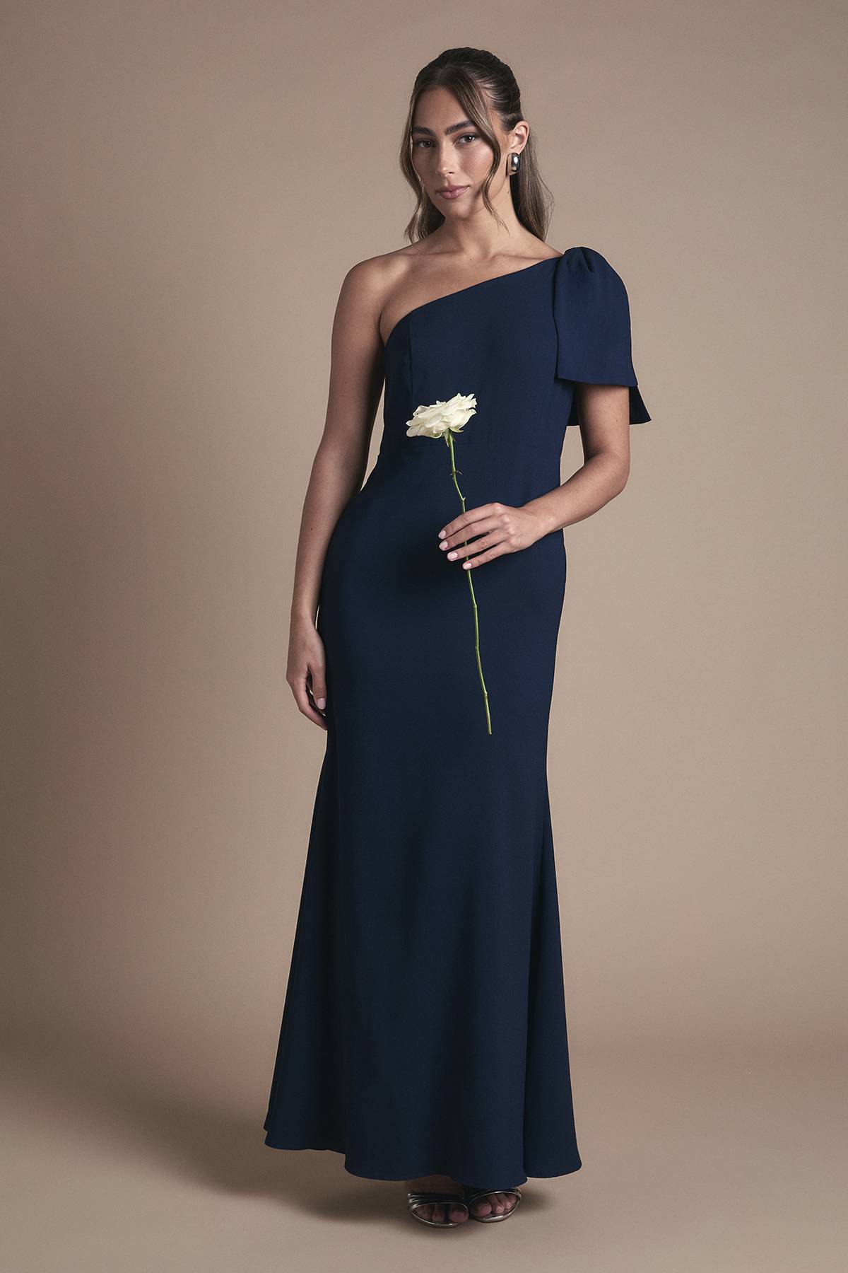 Coast Robe Maxi Demoiselle d'Honneur Coast Honoured Petite à Une Épaule avec Nœud